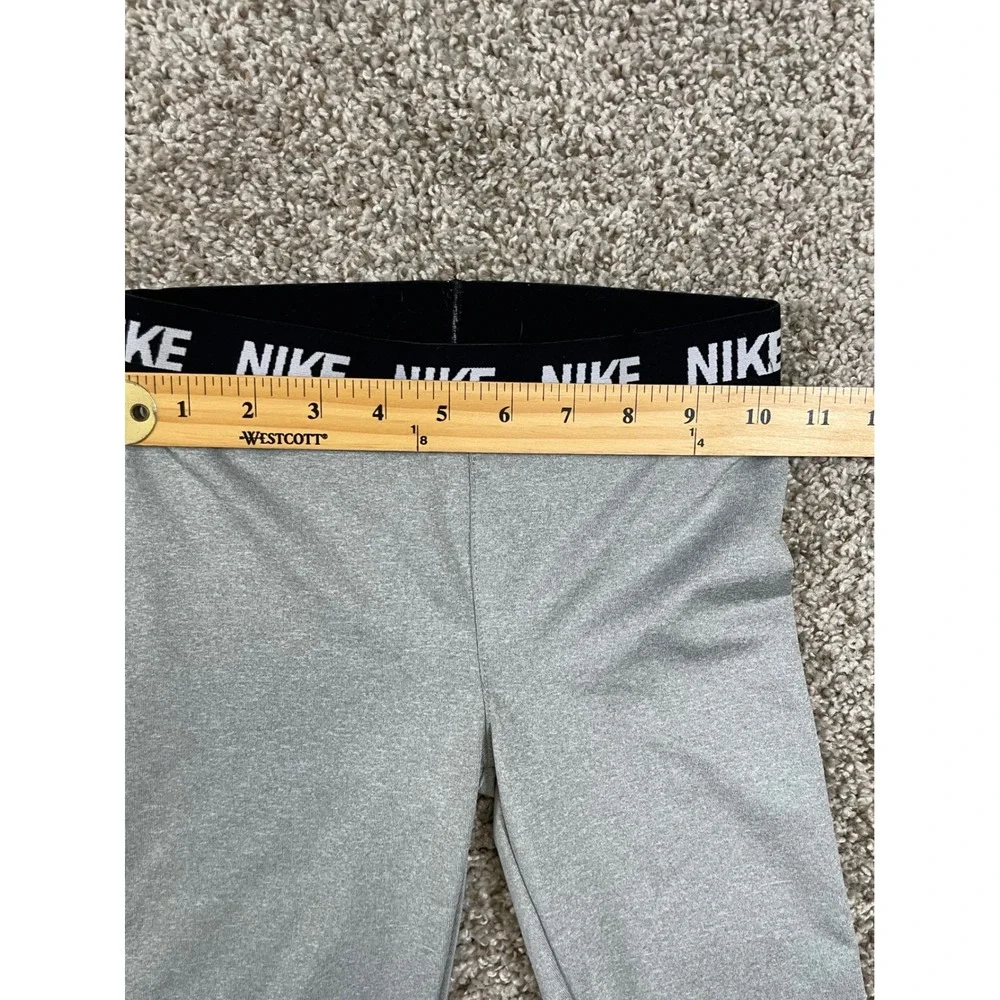 Nike‎ Dri-FIT Leggings Kids 6X Gray Excellent Logo Waistband Tights B293-042